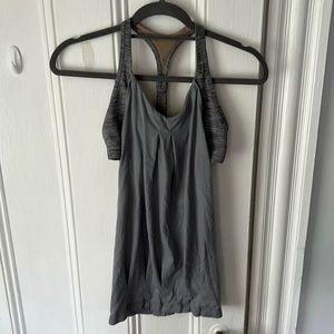 Lululemon gray tank top with built in sports bra